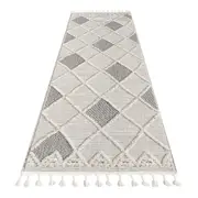 Everest Diamond Runner Rug In Grey
