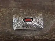 Native American Sterling Silver & Coral Money Clip - Skeets