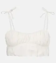 [Faithfull] Faithfull Gathered cotton poplin crop top AU 14 white