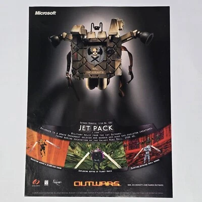 Outwars PC Jet Pack Print Ad/Poster Promo Art