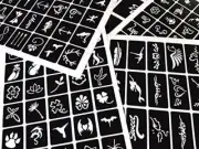 Stencil Temporary Tattoo For Henna / Glitter / Airbrus 10 large stencil sheets