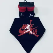Nike Jordan Baby`s Jumpman Bandana Bib and Socks 2 Piece Set 0-6 months