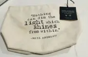 Maya Angelou Dogeared “Nothing can dim the light which shines from within” Bag
