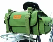 Ostrich Bicycle Saddle Bag Storage 8.2L S-2 Green Cotton Canvas No.6 Japan