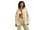 Billabong Catch The Sun Shacket Jacket Womens in White Cap