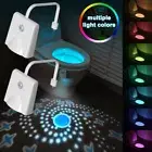 2PC Toilet Bowl LED Night Light Motion Activated Seat Sensor Bathroom Lamp Light