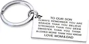 [yaozeio] Inspirational Gifts for Son Birthday Gifts Always Remember You Are Braver Than You Believe Keychain for Son Gifts To Our Son Gifts from Mom and Dad