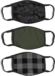 ABG Accessories Men's 3-Pack Adult Fashionable Germ Protection, Reusable Fabric Face Mask
