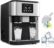 1.8L Small Ice Maker Machine, 3-in-1 Ice Maker Machine Counter Top for Home, Ice Crusher Machine 10-18°c Cold Water, Easy to Clean Countertop Ice Cube Maker Machine, for Party/bar/Office