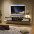 Floating TV Stand with Power Outlets 55" Modern Wall Mounted Media Console Shelf