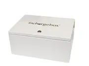 Unicorn White inchargebox Original Size with Keys. Lockable Tech Charging Unit.