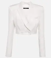 [Alex Perry] Alex Perry Parker cropped satin crêpe blazer AU 16 white