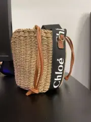 Chloe WOODY small basket 2 way shoulder bag white Used