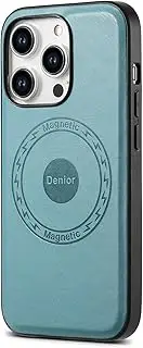 Jarttarn Leather Case for iPhone 16 Pro Max (2024),Magnetic Durable Anti-Yellowing Phone Case,Compatible with Car Mount & Wireless Charging,Anti-Fall Shockproof Protective Cover (Blue)