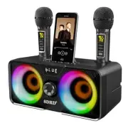 Karaoke Machine for Adults and Kids with 2 UHF Wireless Microphones,Portable