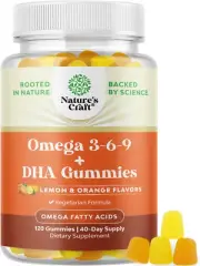 Vegetarian Omega 3 Gummies for Adults - Vegetarian Omega 3 6 9 DHA Gummies for B
