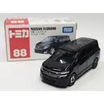 TOMICA NO.88 NISSAN ELGRAND MPV 休旅車 全新 中國製造 無封膜 車輪掉電鍍