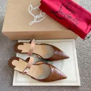 Brand New Authentic Christian Louboutin Mule Slipper Sandal Flats Shoes 36.5