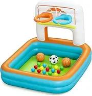 [Bestway] Kick 'N Swish - 3-in-1 Multi-Use Ball Pit, 47x 42x33, Inflatable Sports Activitiy Center, Basketball-Soccer-Ball Pit, Indoor-Outdoor Kids 2+