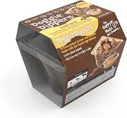 Doggie Dippers™ Pot - Double Carob - are a World-First Interactive Dog Treat. Blending Gluten and Wheat Free Carob and Coconut Biscuits with Our Carob Flavoured Peanut Butter