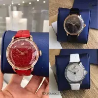 在飛比找Yahoo!奇摩拍賣優惠-Swarovski施華洛世奇手錶 滿天星真皮石英女手錶 時尚