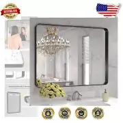Large Rounded Rectangle Black Metal Vanity Mirror - Horizontal/Vertical Mount