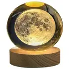 Crystal Ball3.15 inches(80mm),Moon Crystal Ball lamp,3D Large Crystal Ball, M...