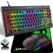 FREEWOLF MK17 Wired RGB Mechanical Keyboard and 6400 DPI Mouse Set Blue Switch