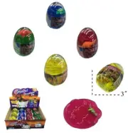 3 LARGE DINOSAUR EGGS FILLED WITH SLIME & TOY DINO 3 inch egg NOVELTY TOYS new