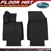 2x Front Driver & Passenger Black Floor Mats for Tesla Cybertruck 2024 Crew Cab