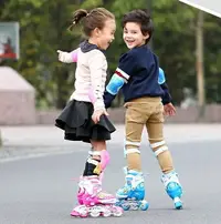 在飛比找樂天市場購物網優惠-直排輪 溜冰鞋兒童全套裝滑冰輪滑鞋旱冰可調中大童小孩男女初學