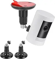 [PAIKIUU] Pack of 2 Adhesive Ring Camera Mount, Wall Mount No Drilling 360 Degree Ring Camera Mounting Bracket Stick Up Bracket Adjustable Screwless for Ring Surveillance Camera Black