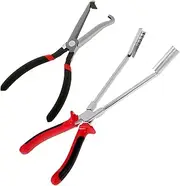 Electrical Disconnect Pliers and High Voltage Wire Pliers Carbon Steel Automotive Fuel Line Disconnect Tool for Car Repair Spark Plug...(2 pieces,Black and red)