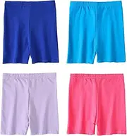 [VVEEWUU] Kids Girls Cotton Shorts Under Dress Dance Bike Shorts for Playground Gym Sports Biker Safety Shorts Multi-Color