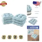 Stylish Baby Blue Chair Cushions with Ties - Soft Memory Foam for Dining Spaces