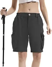 [NATUVENIX] Stretch Women's Hiking Shorts Quick Dry Cargo Casual Shorts Women Lightweight Travel Golf Shorts