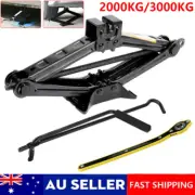 2/3 Ton Scissor Jack Car Wind Up Tyre Lift Chrome Crank Handle Emergency Tool