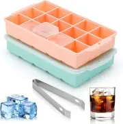 Ice Cube Tray, Ice Tray for Freezer with Lid, 2 Pack Silicone Ice Cube Trays ...