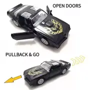 1:36 1978 Pontiac Black Firebird Pull Back Alloy Diecast Metal Model Toy Car