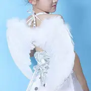 30X45cm White Feather Wing Wings Angel Fairy Kid Fancy Dress Costume Halloween