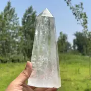 2.39LB Top Natural Clear Quartz Obelisk Crystals Reiki Tower Point Healing Gift