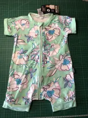 Bonds Baby Mint Green Floral Zip Romper Wondersuit Size 0 BNWT