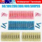 50-500PCS Insulated Heat Shrink Butt Terminals Splice Crimp Wire Connectors Kit