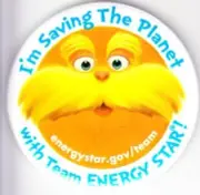 The Lorax Dr. Seuss Energy Star San Diego Comic-Con SDCC promo button or pin NEW