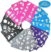 Face Painting Kits for Kids, 200 Pieces Professional Reusable Body Paint Stencils Temporary Tattoos for Girls Boys Parties Sleepovers Birthday School Carnivals Halloween Christmas