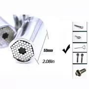 Universal Steel SOCKET Wrench Tool 7-19mmMagic Grip Alligator Adapter Set 0.36lB