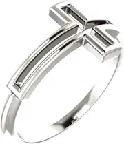 [JewelryWeb] 925 Sterling Silver Polished Religious Faith Cross Ring Size 6.5 Band Style-Ring for Women