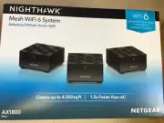 Netgear Nighthawk Whole Home Mesh WiFi 6 System, 3-Pack Model # MK63-100NAS