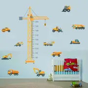 [Namly Design] Wallsticker - Construction Trucks / Height Measure