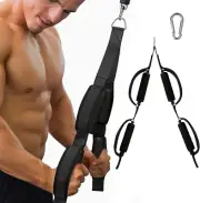 Tricep Rope Gym Cable Attachment Handles with Carabiner Anti-Slip Long Strap ...